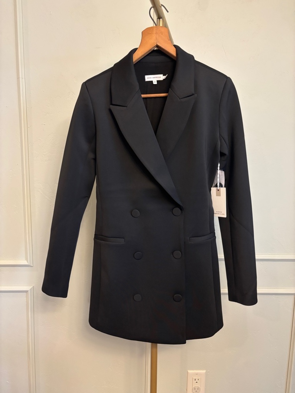 Good American Black Dress - Executive Blazer Dress MSRP $159 NWT Sz 0 - Picture 2 of 4